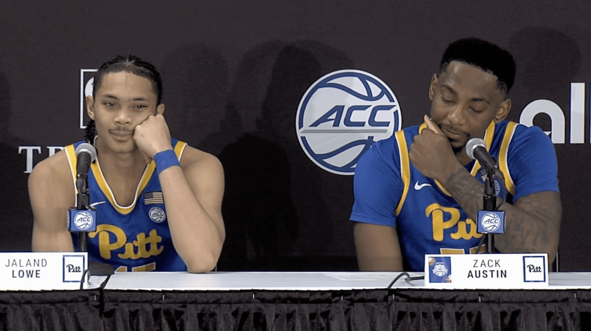 Following Pitt's loss to Notre Dame, head coach Jeff Capel as well as players Zack Austin and Jaland Lowe held a postgame press conference.